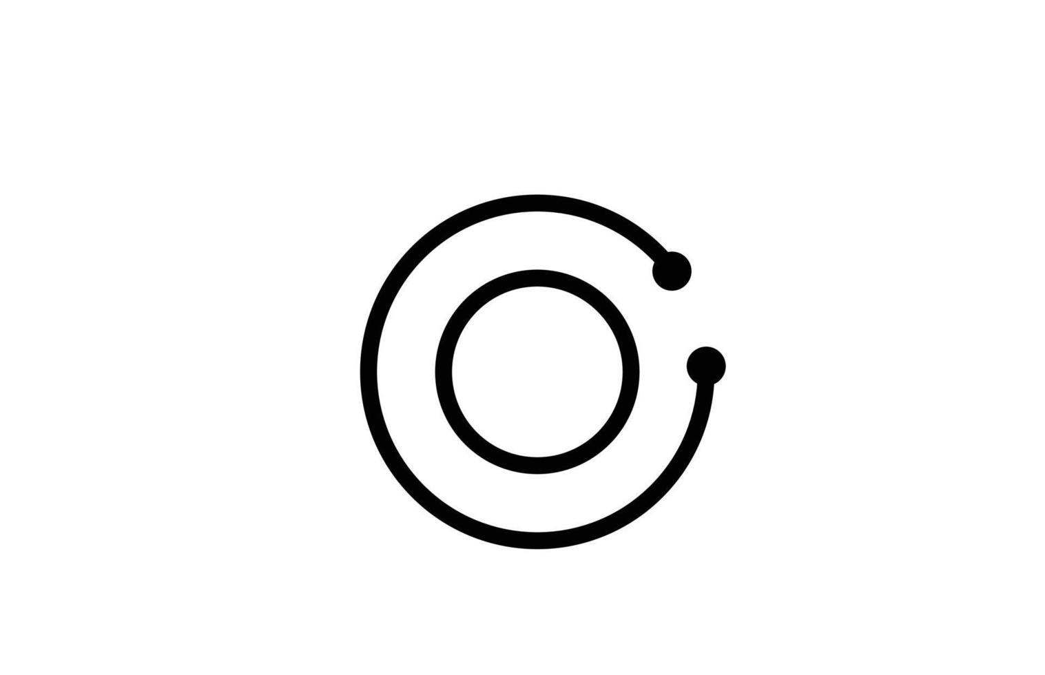 o línea blanco y negro alfabeto letra logo icono diseño con punto. plantilla creativa para negocios y empresas. vector