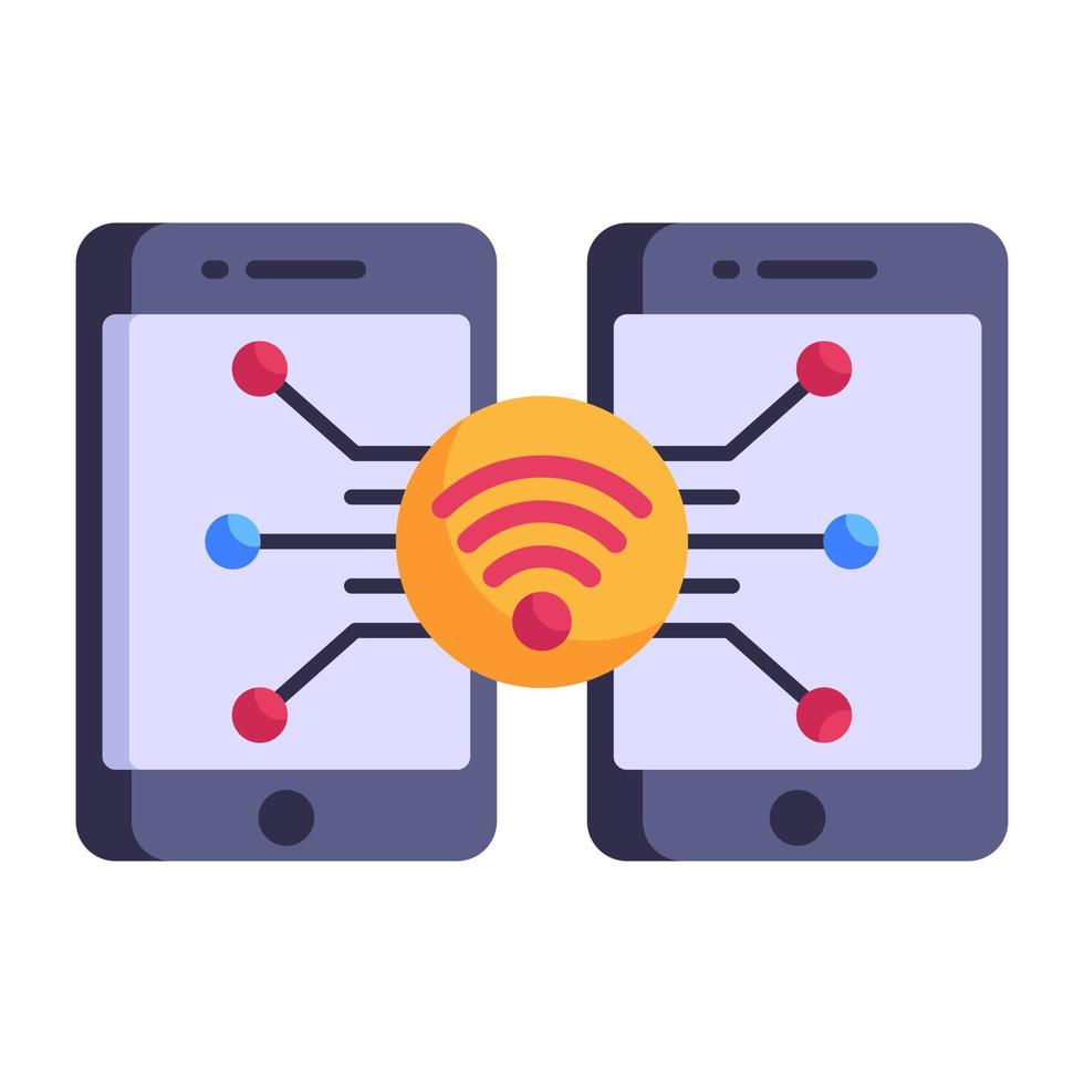 dispositivos conectados, icono de estilo plano de conectividad móvil vector