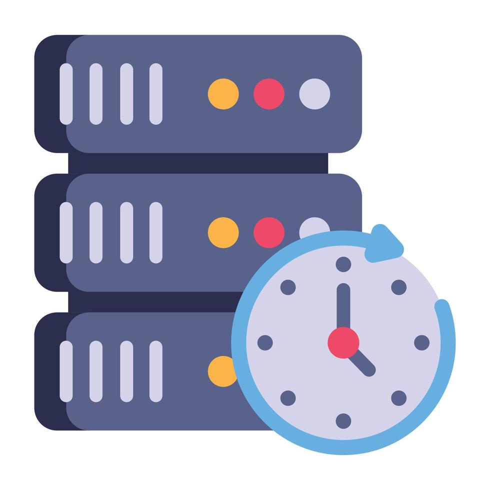 Modern flat style icon of server hosting, editable vector