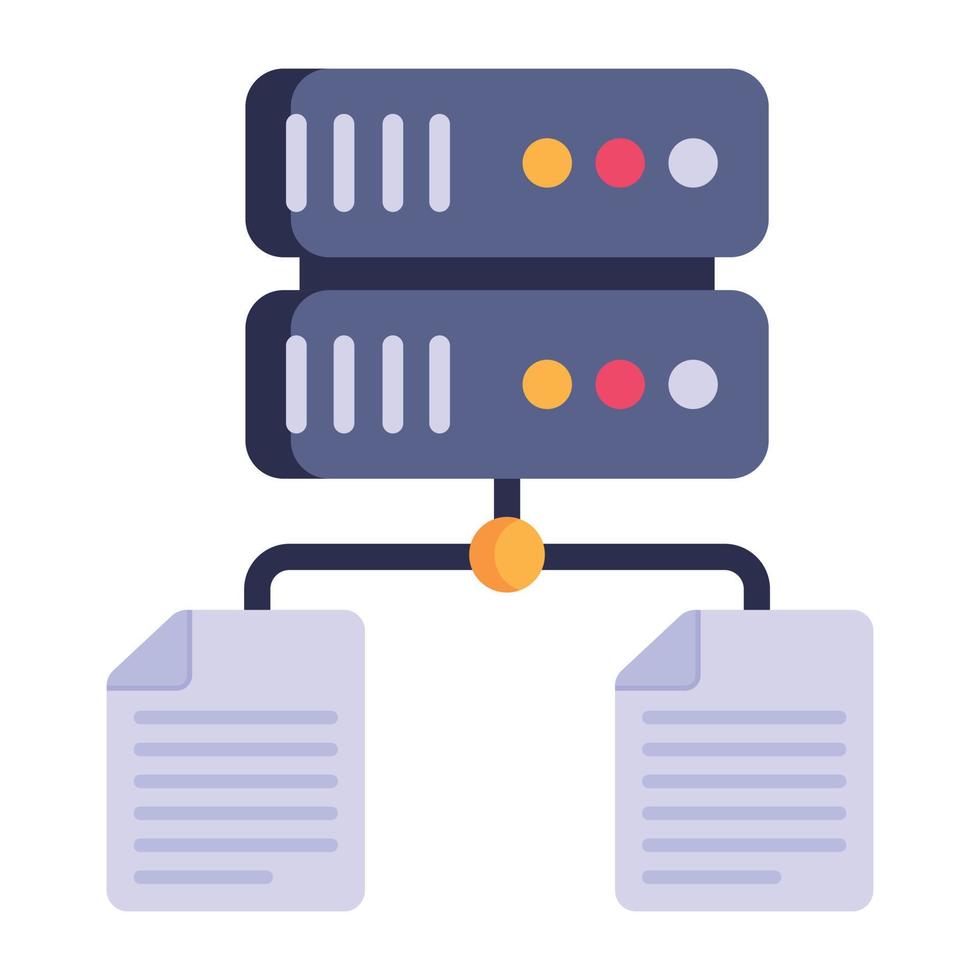 Modern flat style icon of server hosting, editable vector