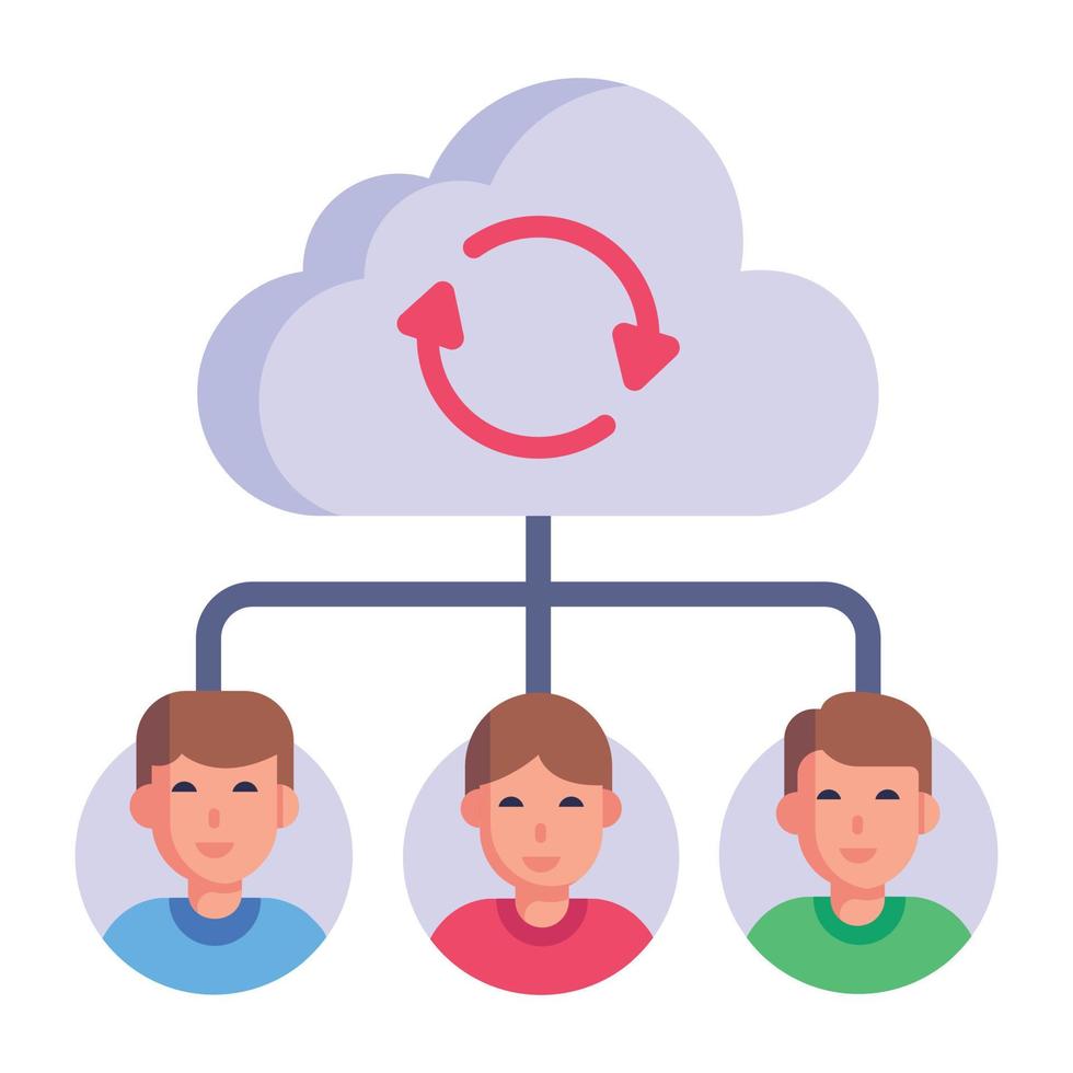 Grab this amazing flat style icon of cloud media vector