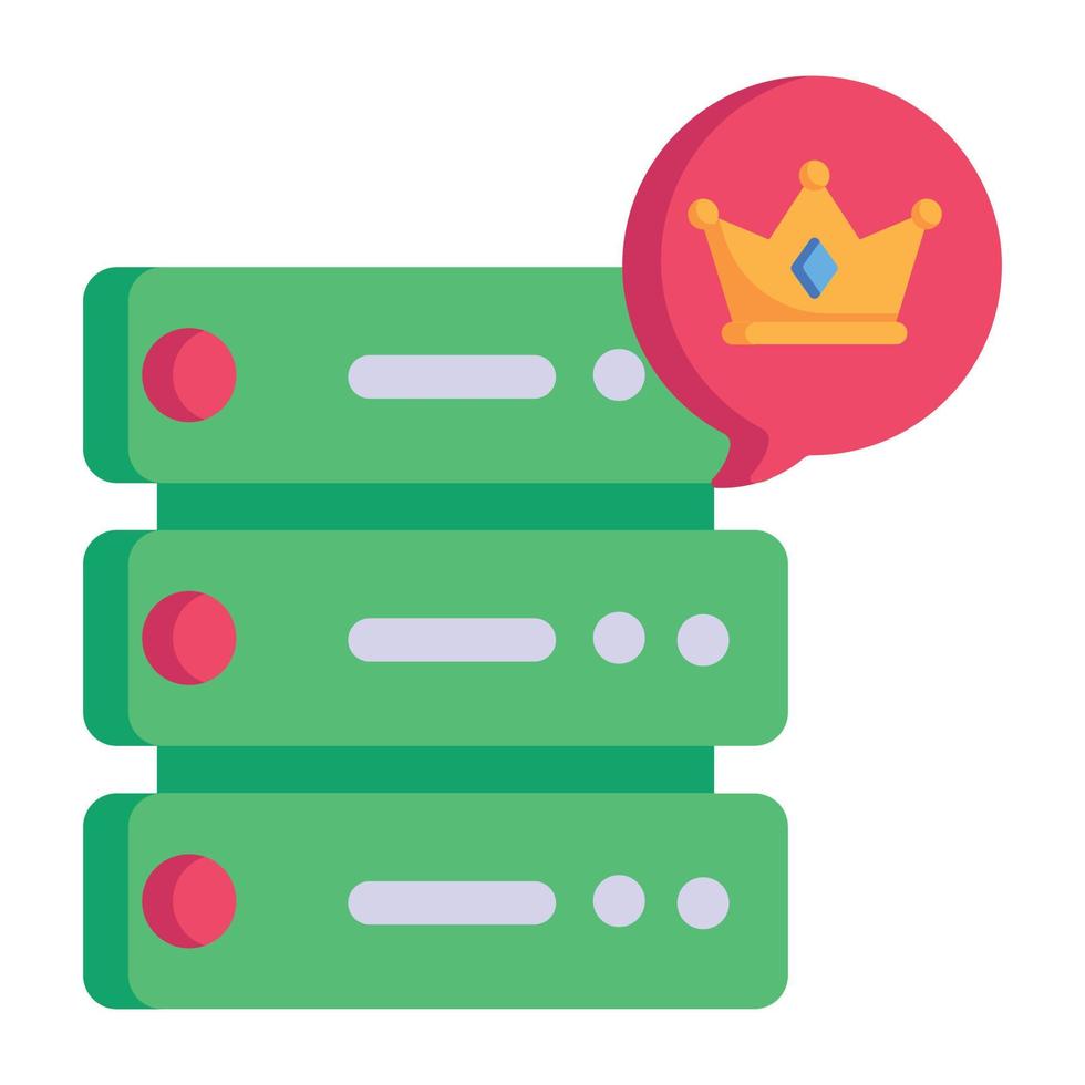 Modern flat style icon of server hosting, editable vector