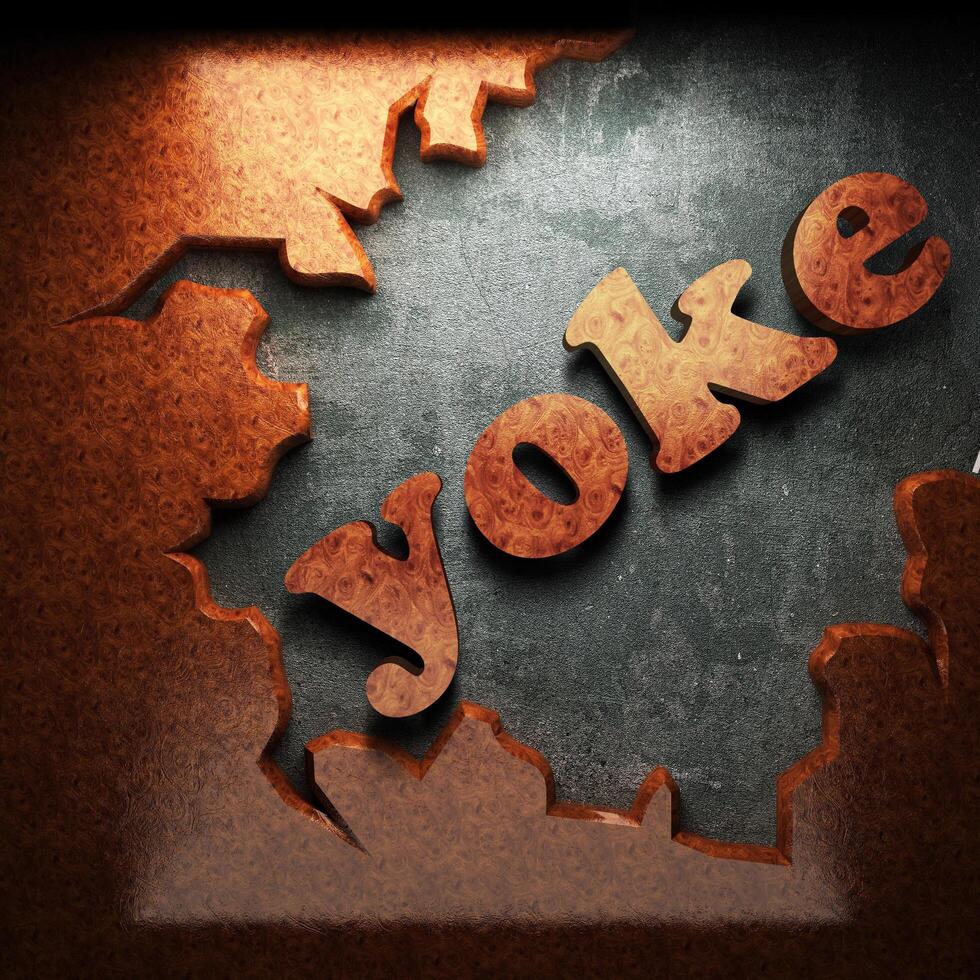 yoke word of wood 6373182 Stock Photo at Vecteezy