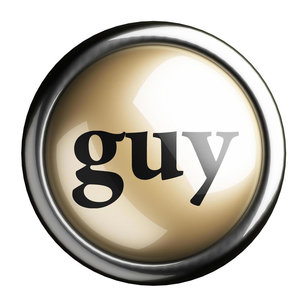 guy word on isolated button photo