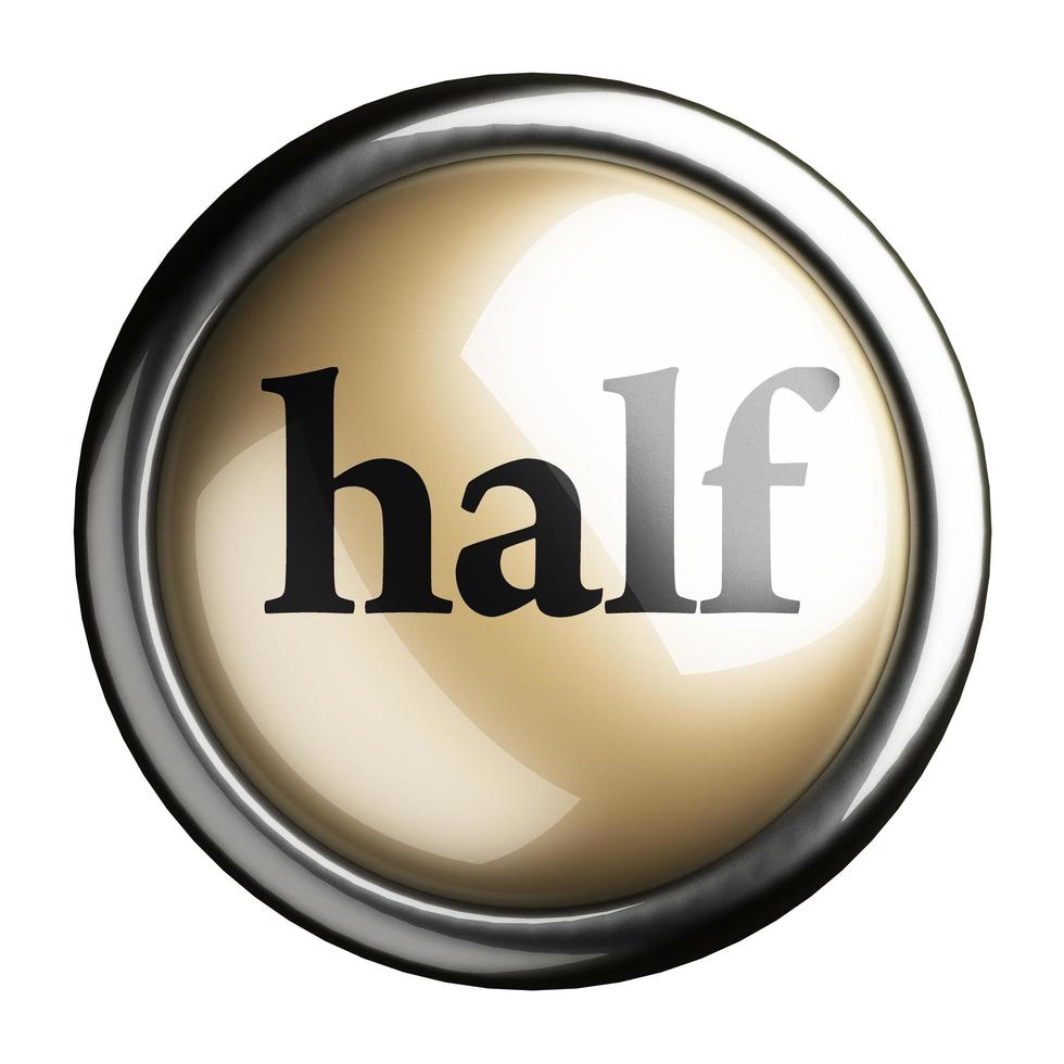 half word on isolated button photo