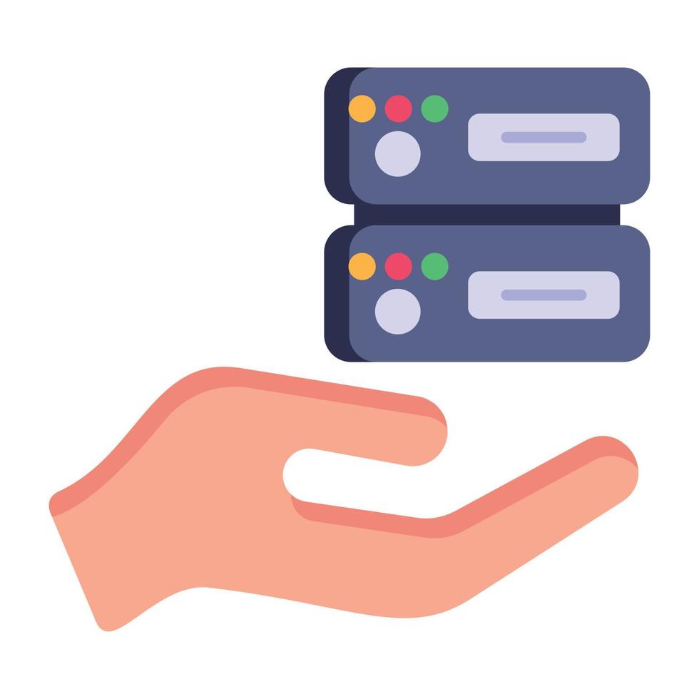 Modern flat style icon of server hosting, editable vector