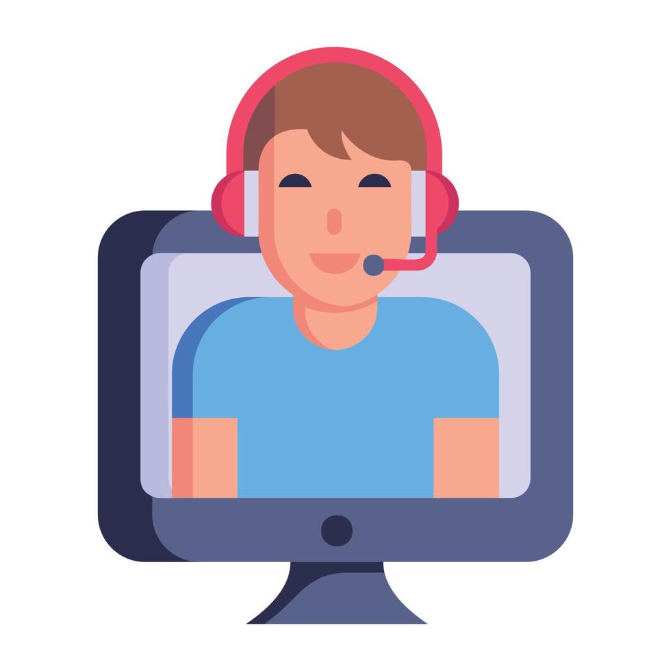 Shared remote configuration, flat icon with editable facility vector