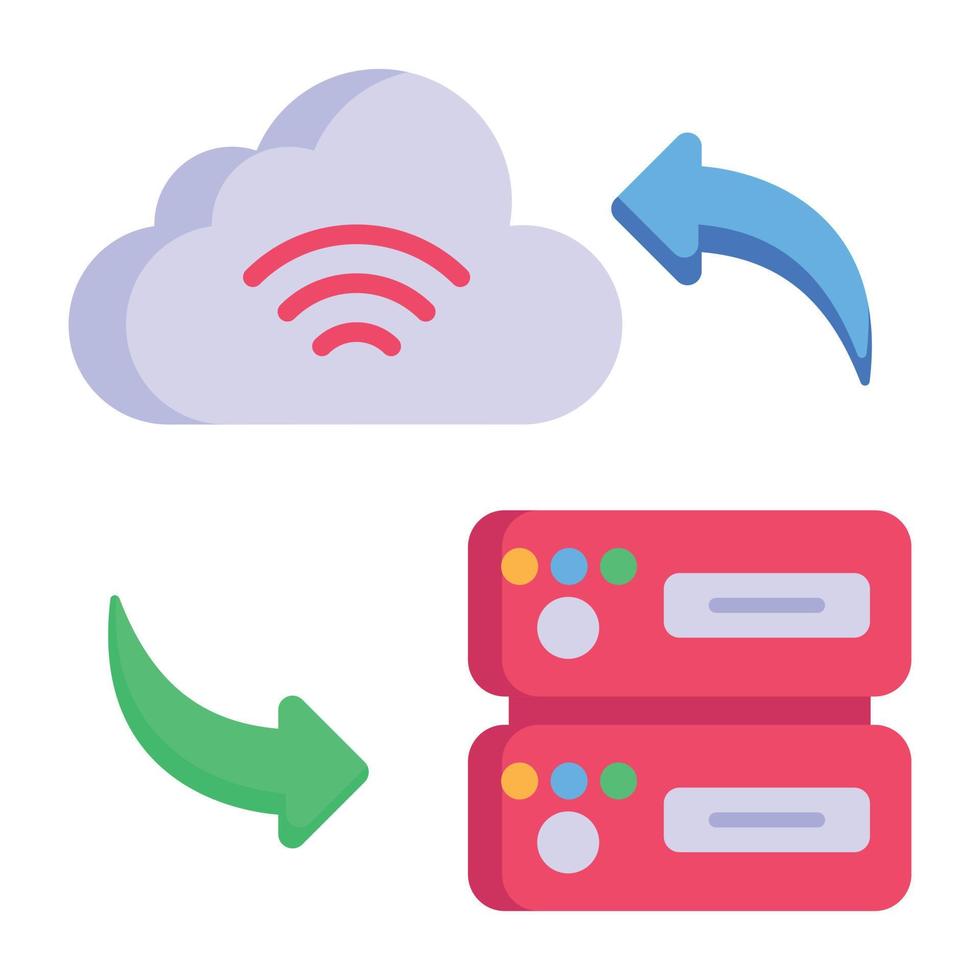 Protecting server, flat icon of reliable service vector