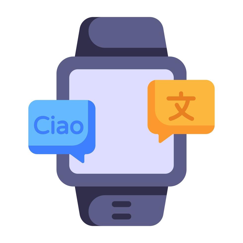 el icono plano del reloj del traductor está disponible para descarga premium vector