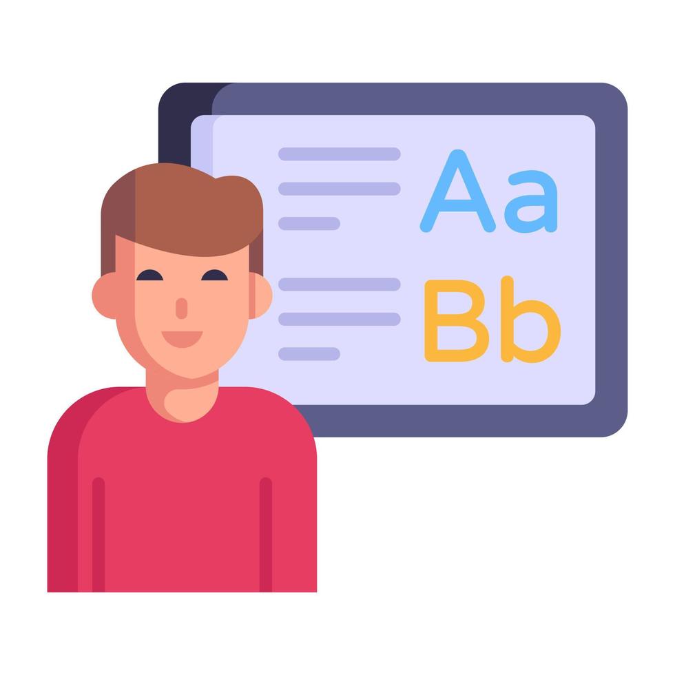 Online language learning, flat icon of translation website vector