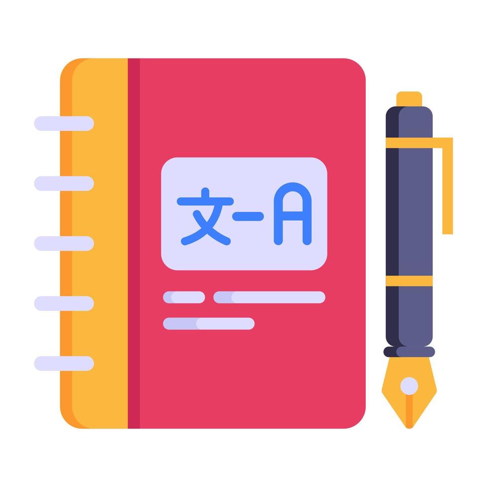 A trendy flat icon of writing translation vector