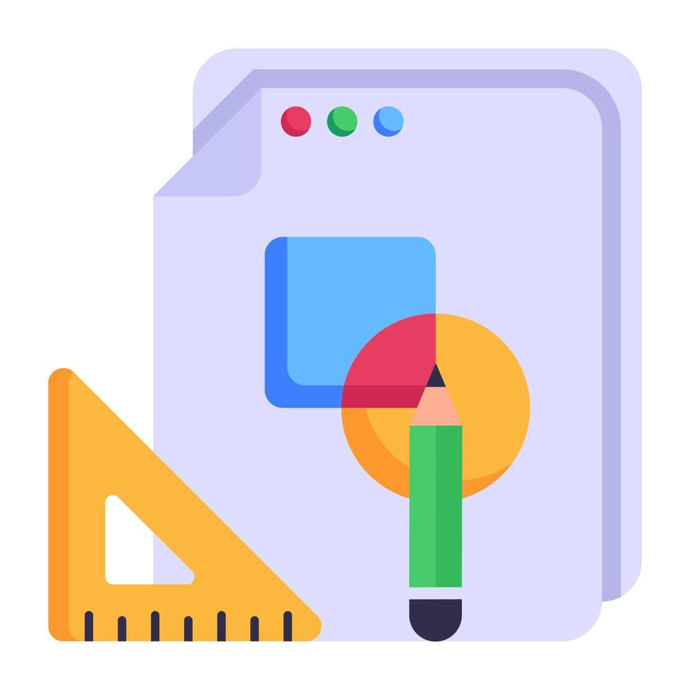 Premium flat style icon of drafting process vector