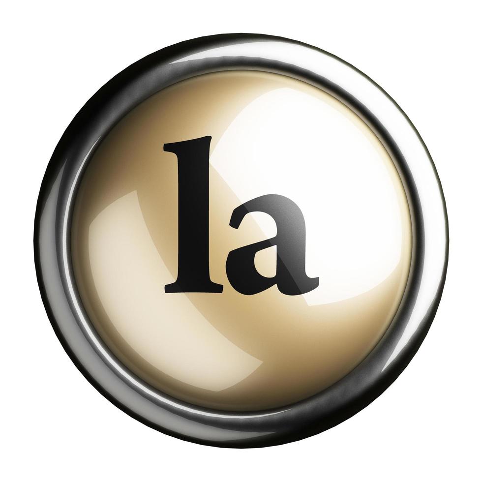 la word on isolated button photo