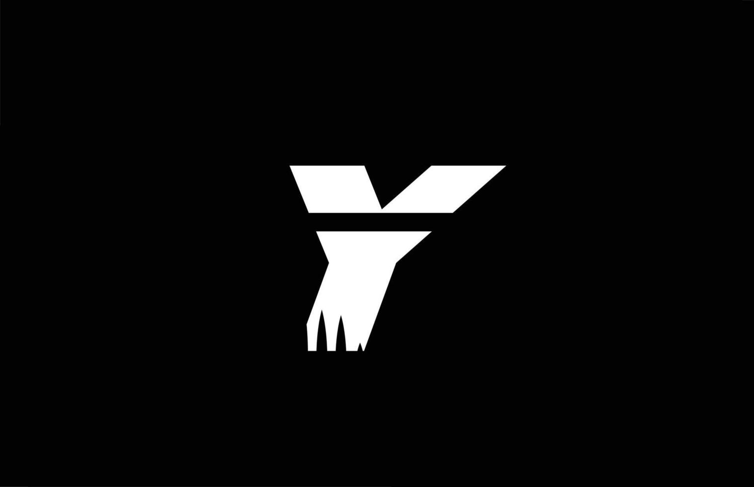 Ícono del logotipo de la letra del alfabeto en blanco y negro con diseño de picos. plantilla creativa para empresa y negocio vector