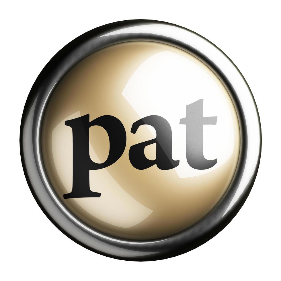 pat word on isolated button photo