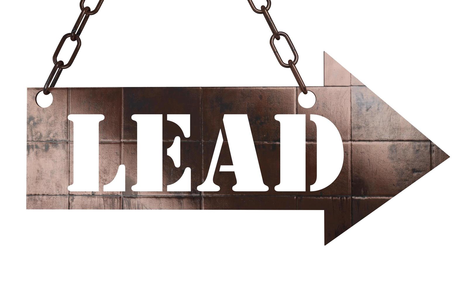 lead word on metal pointer photo