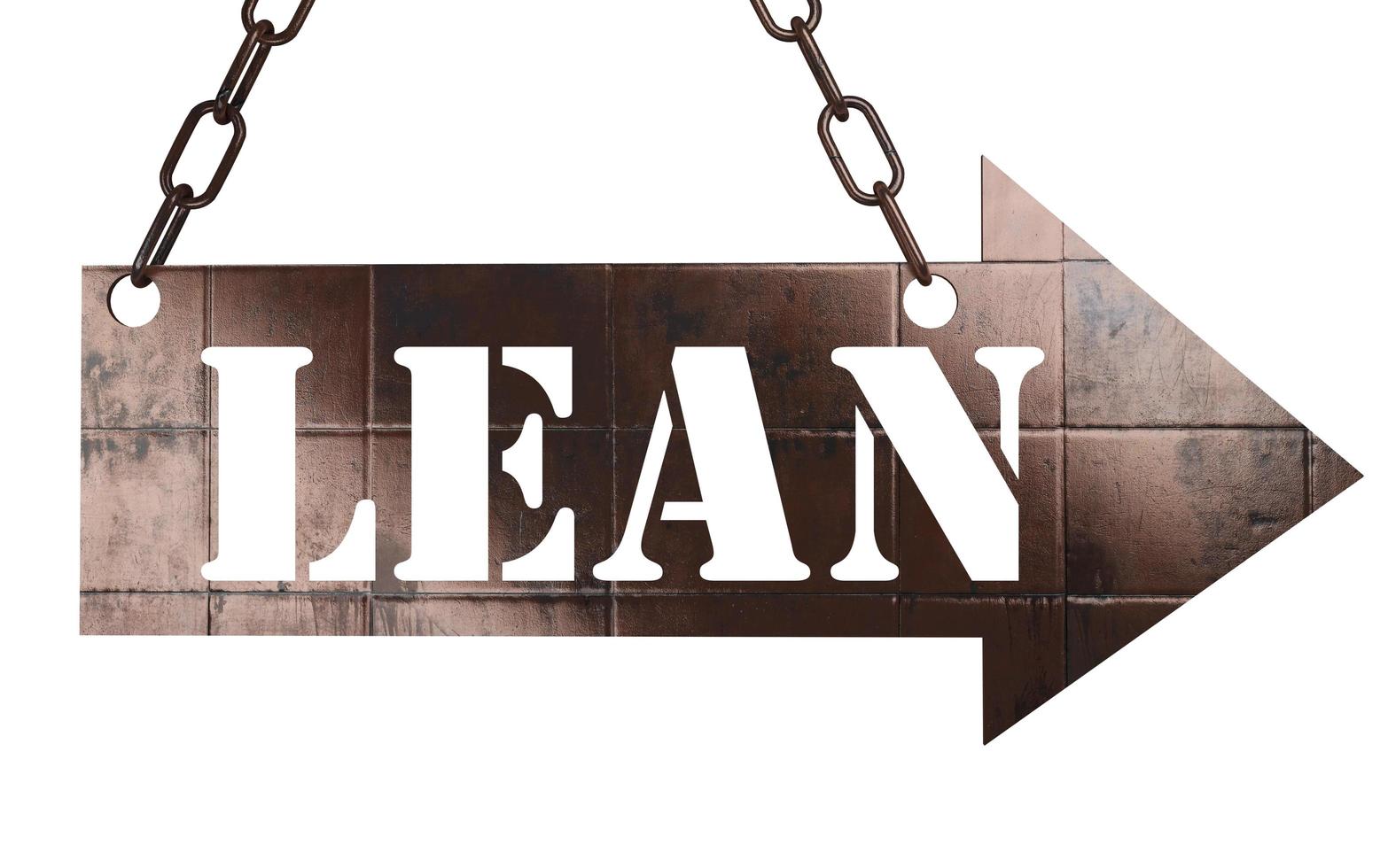 lean word on metal pointer photo