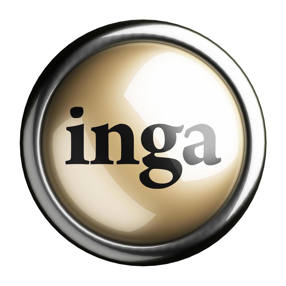 inga word on isolated button photo