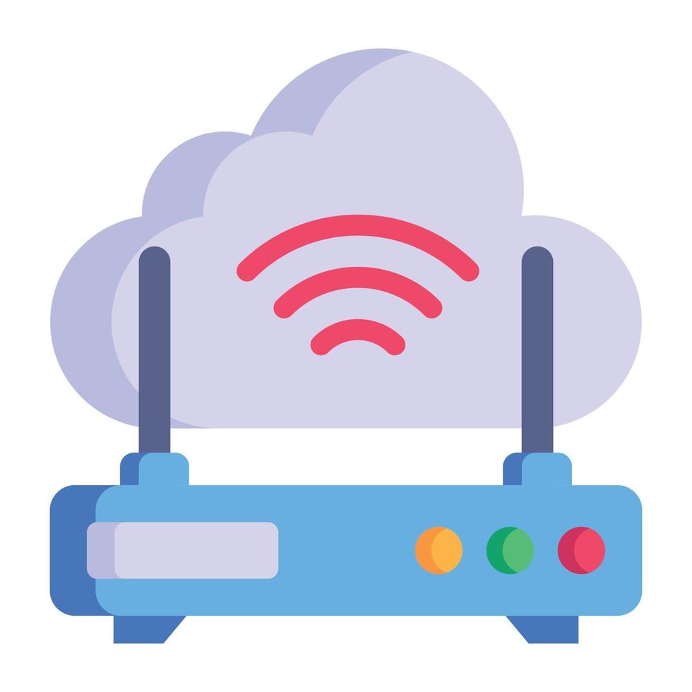 A well-designed flat icon of wireless router vector