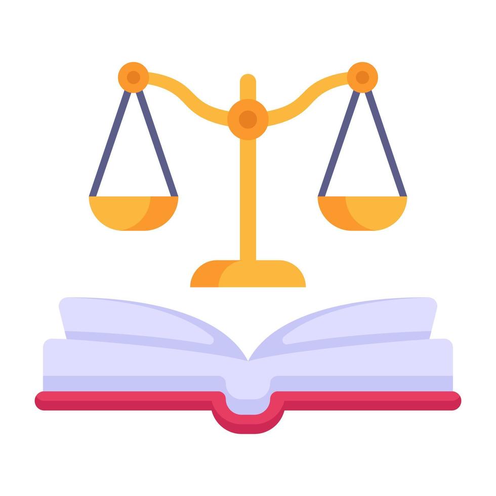 Balance scale, symbol of justice flat icon vector