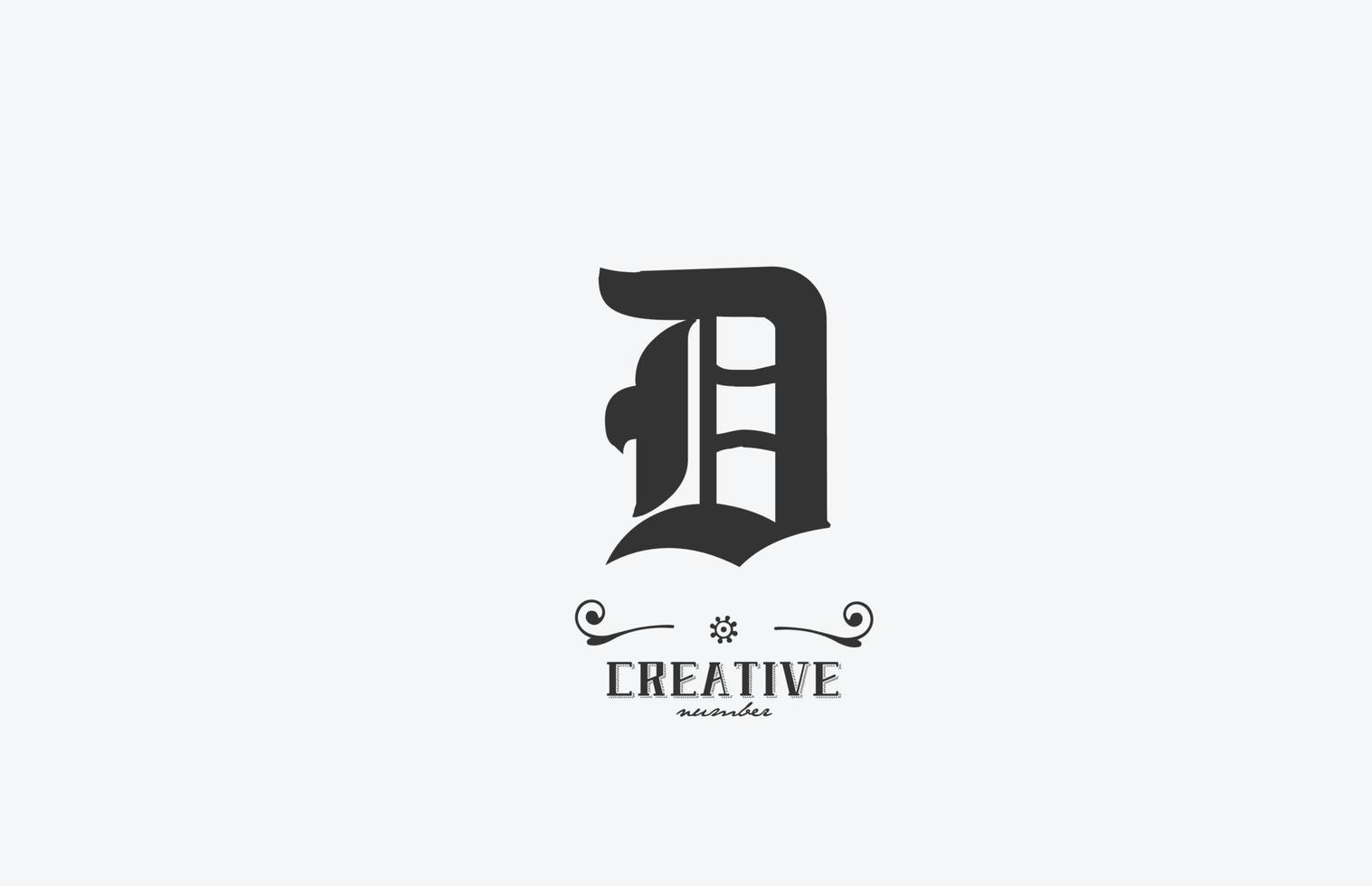 vintage D alphabet letter logo icon design. Creative template for business in white and grey vector