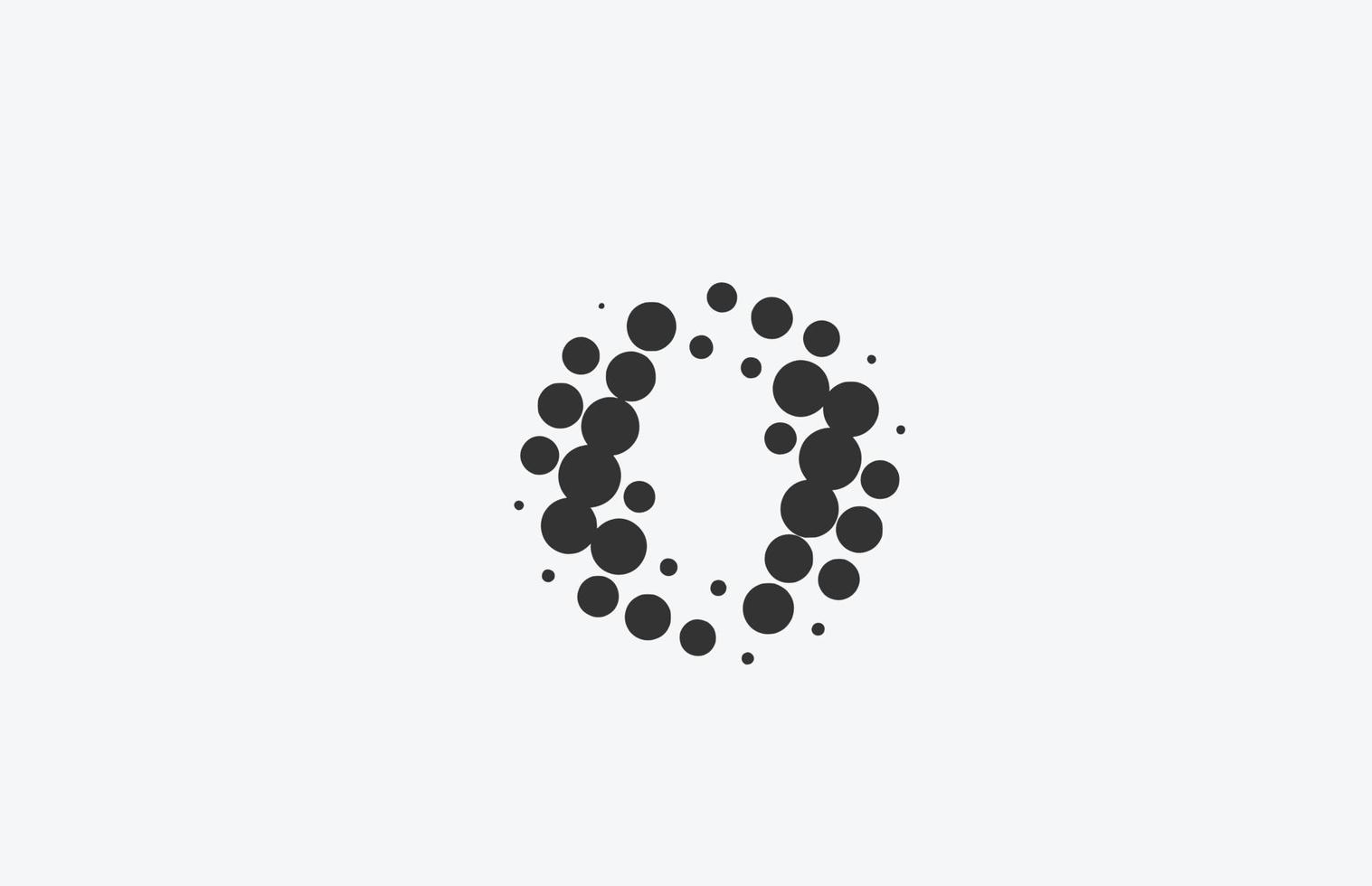 o diseño del logotipo del icono de la letra del alfabeto punteado. plantilla creativa para negocios con punto vector