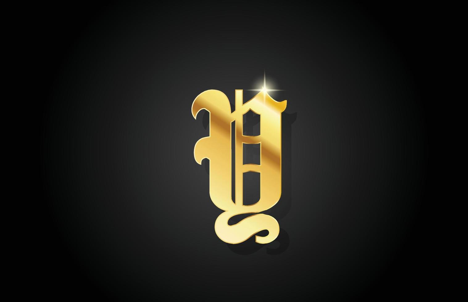 y diseño del logotipo del icono de la letra del alfabeto dorado vintage. plantilla dorada creativa para negocios vector