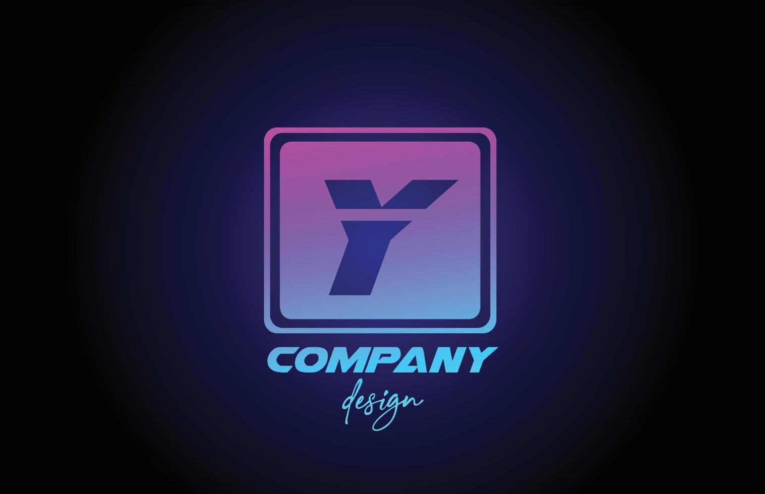 Ícono del logotipo de la letra del alfabeto azul rosa y con diseño cuadrado. plantilla creativa para empresa y negocio vector
