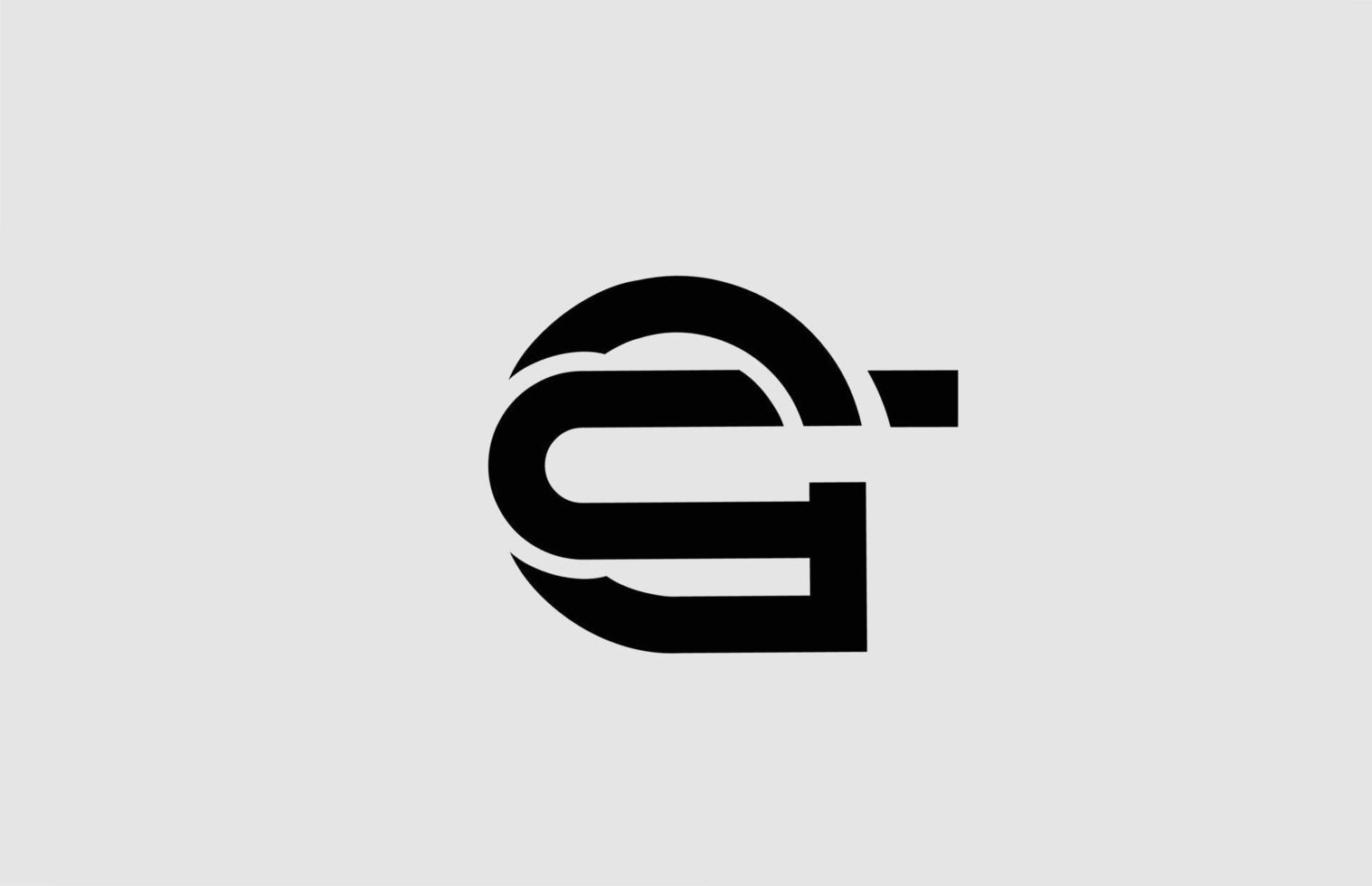 icono del logotipo de la letra g del alfabeto con diseño de línea. plantilla blanca y negra para negocios y empresas vector