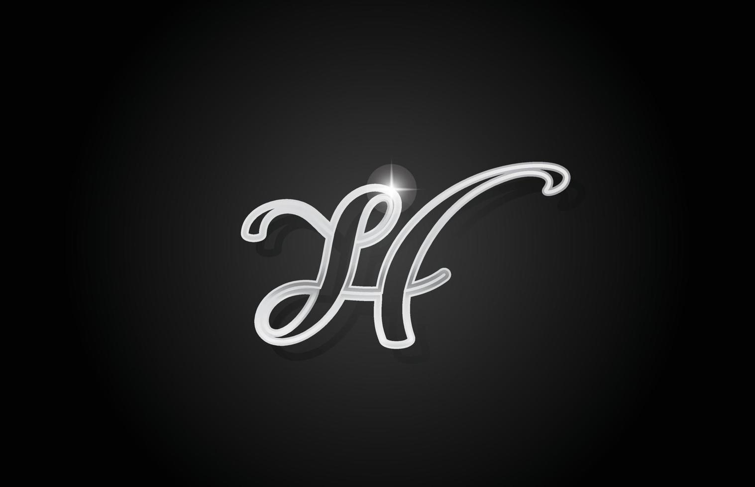 línea gris h icono del logotipo de la letra del alfabeto. diseño creativo para negocios y empresas vector