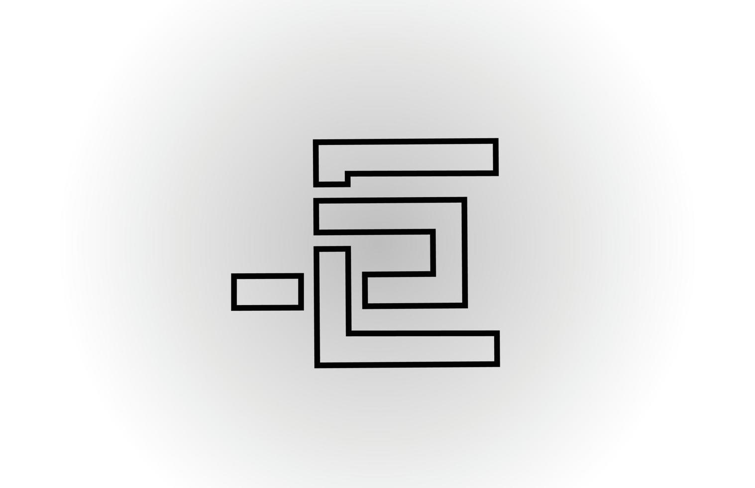 black and white E alphabet letter logo icon design with line. Creative template for business and company vector