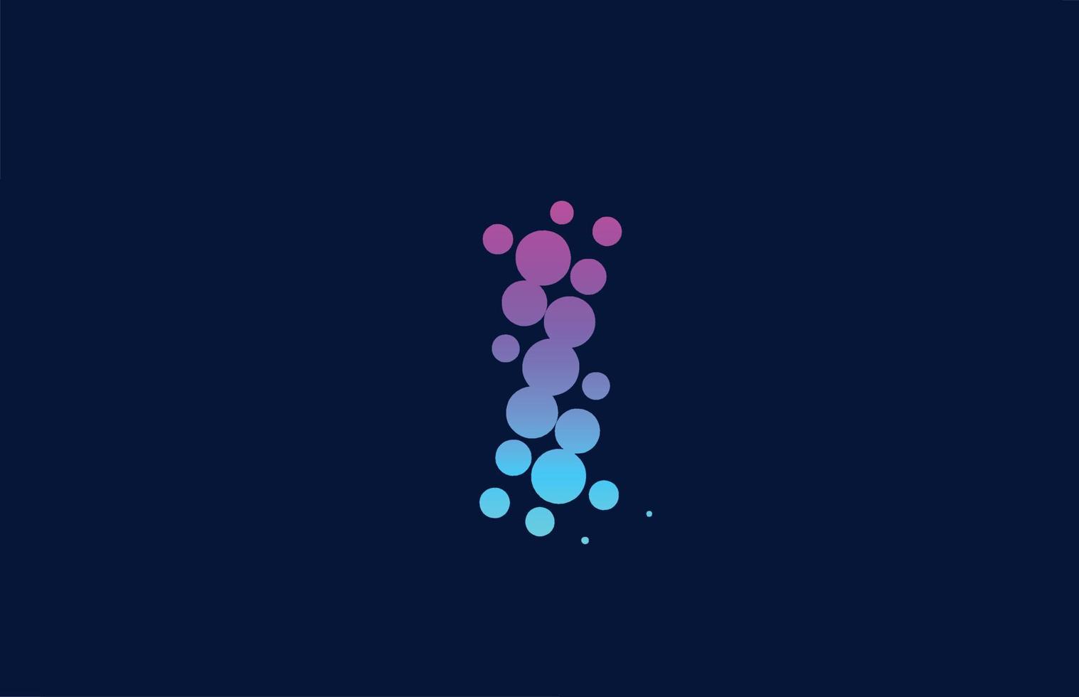 diseño del icono del logotipo de la letra del alfabeto i dot. plantilla creativa para empresas y empresas en colores azul rosa vector