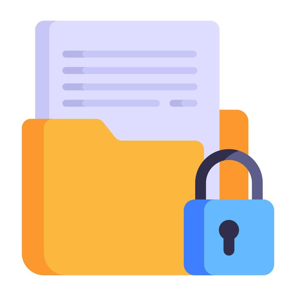 Folder with lock, flat icon of data encryption 6377903 Vector Art at ...