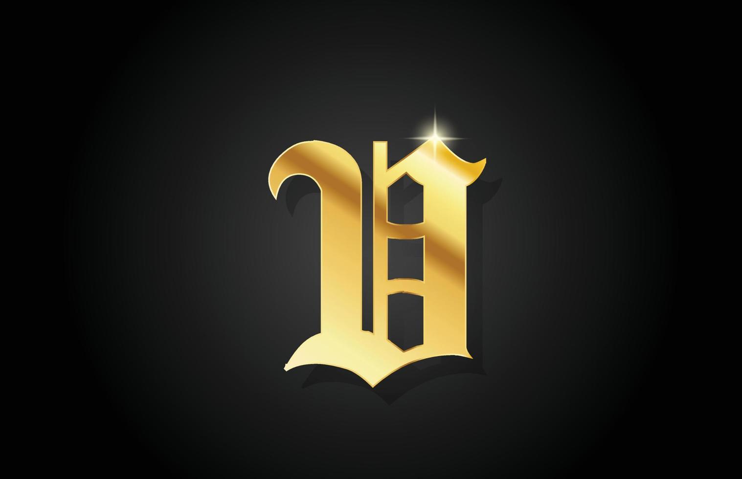 V vintage gold alphabet letter icon logo design. Creative golden template for business vector