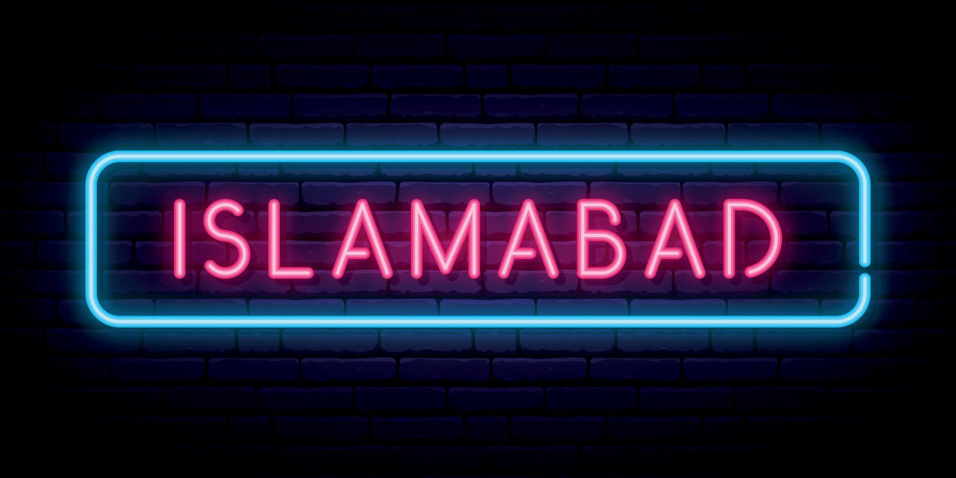 Islamabad neon sign. vector