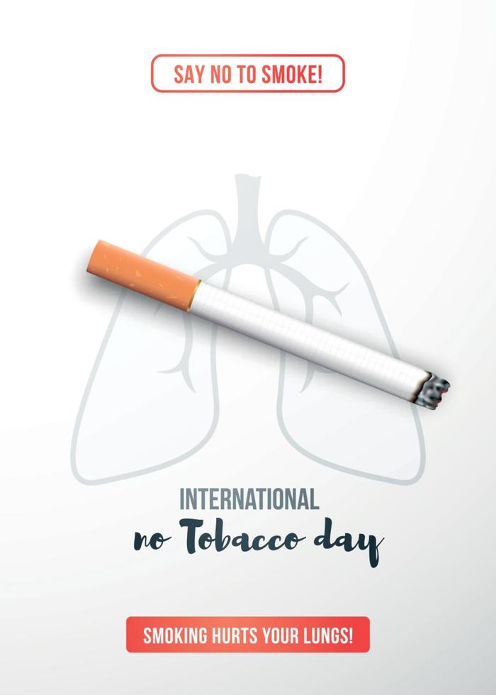 31 de mayo, día internacional sin tabaco. vector