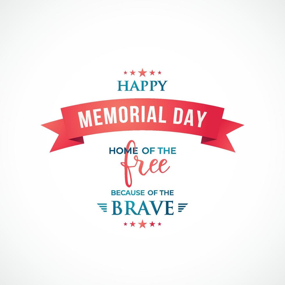 Happy Memorial Day banner. vector