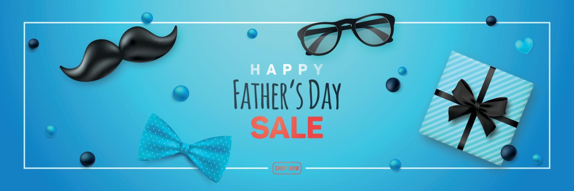 Happy Fathers Day Sale banner. vector