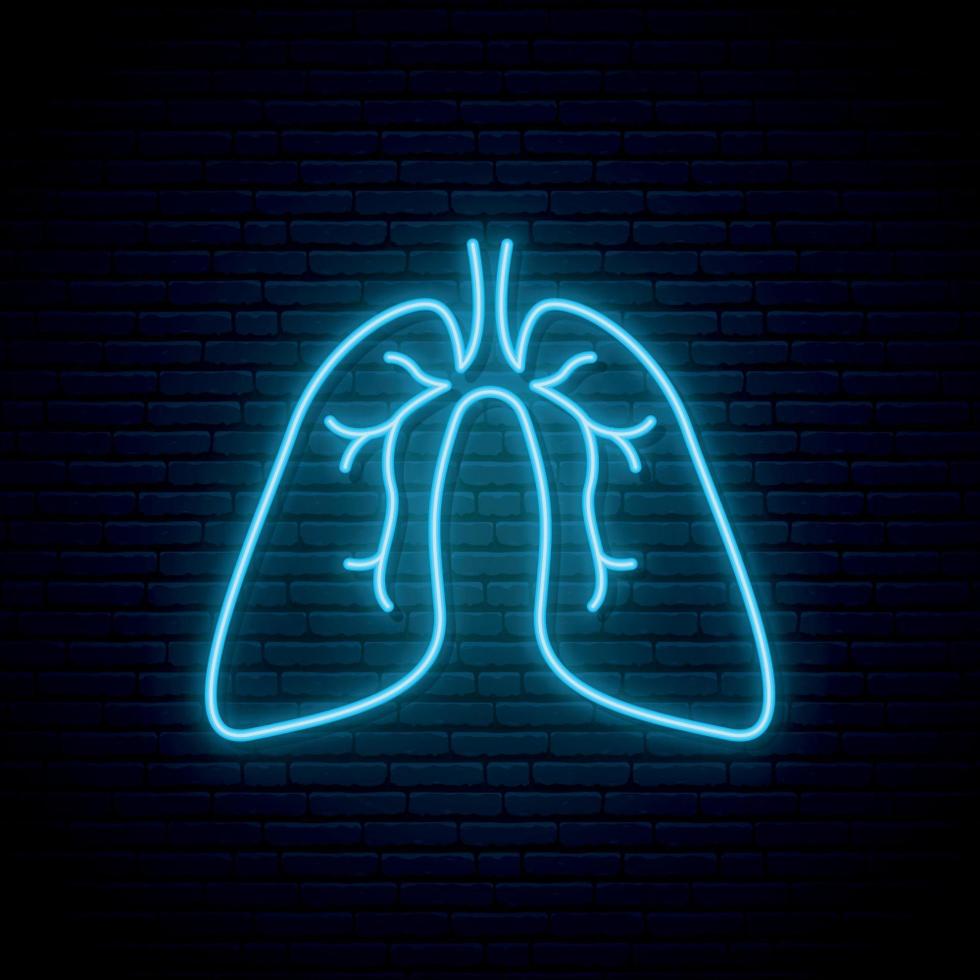 Neon Lungs sign. vector