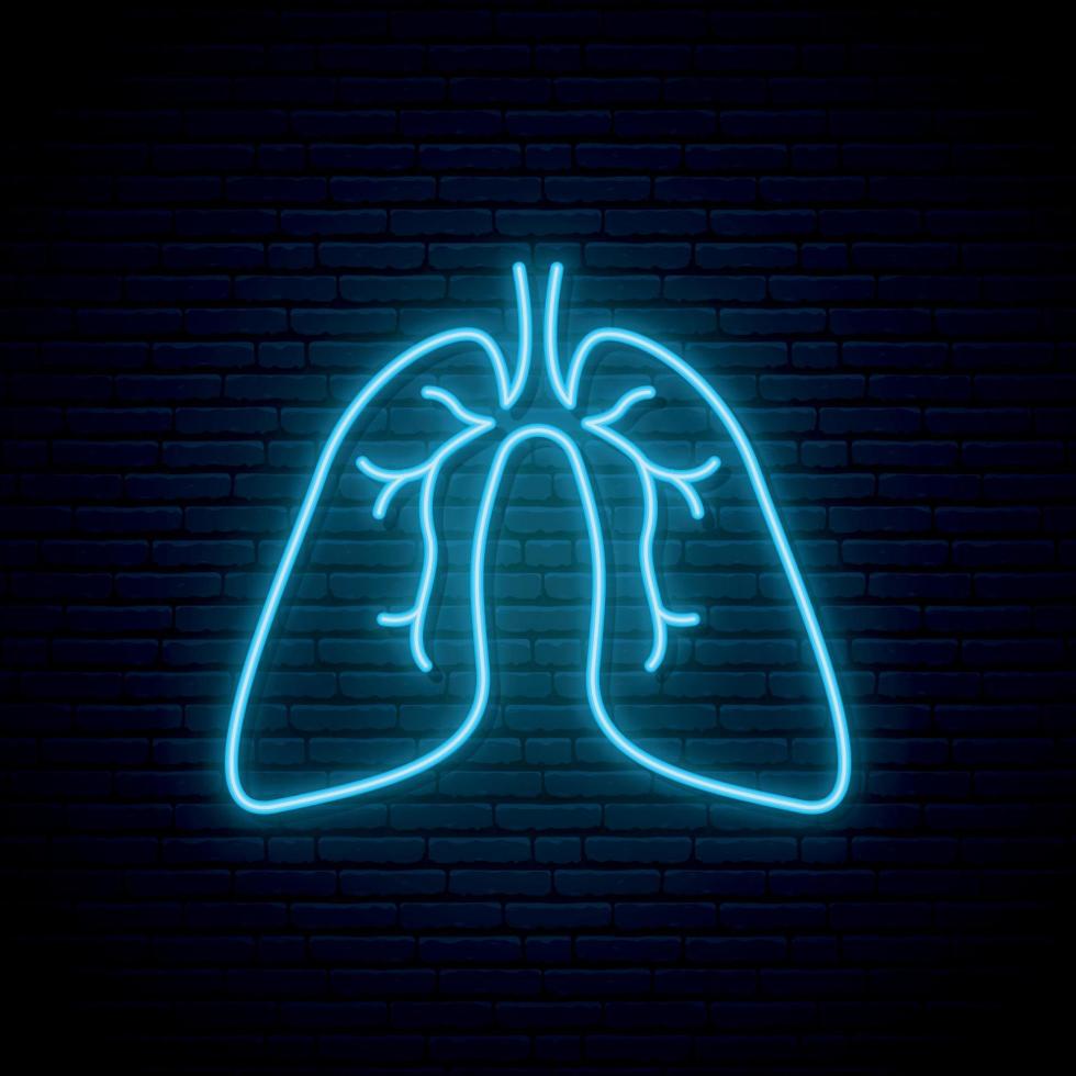 Neon Lungs sign. vector