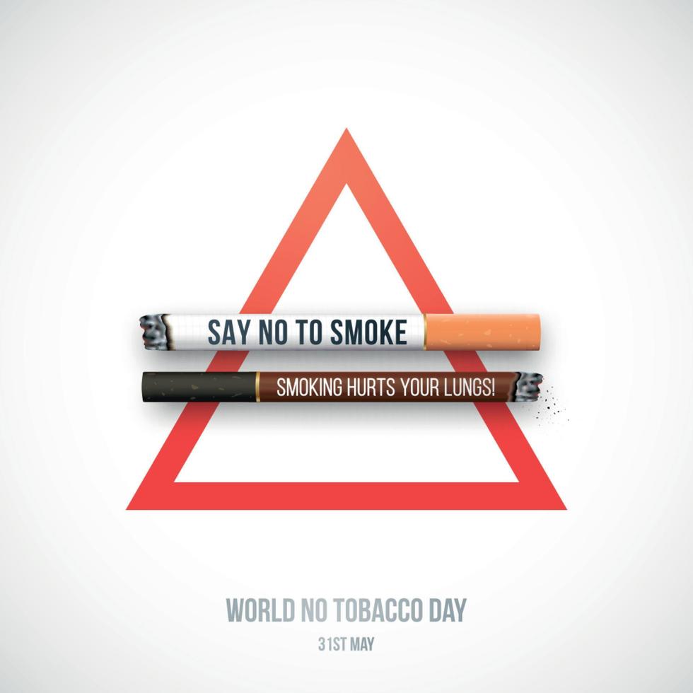 31 de mayo, día mundial sin tabaco. vector