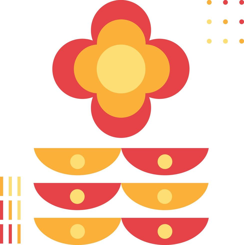 flores de la serie vectorial, los vectores de flores antiguas son rojos y naranjas. bueno para los iconos.