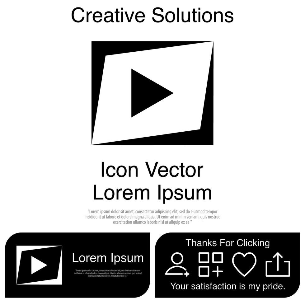 Play Button Icon Vector EPS 10