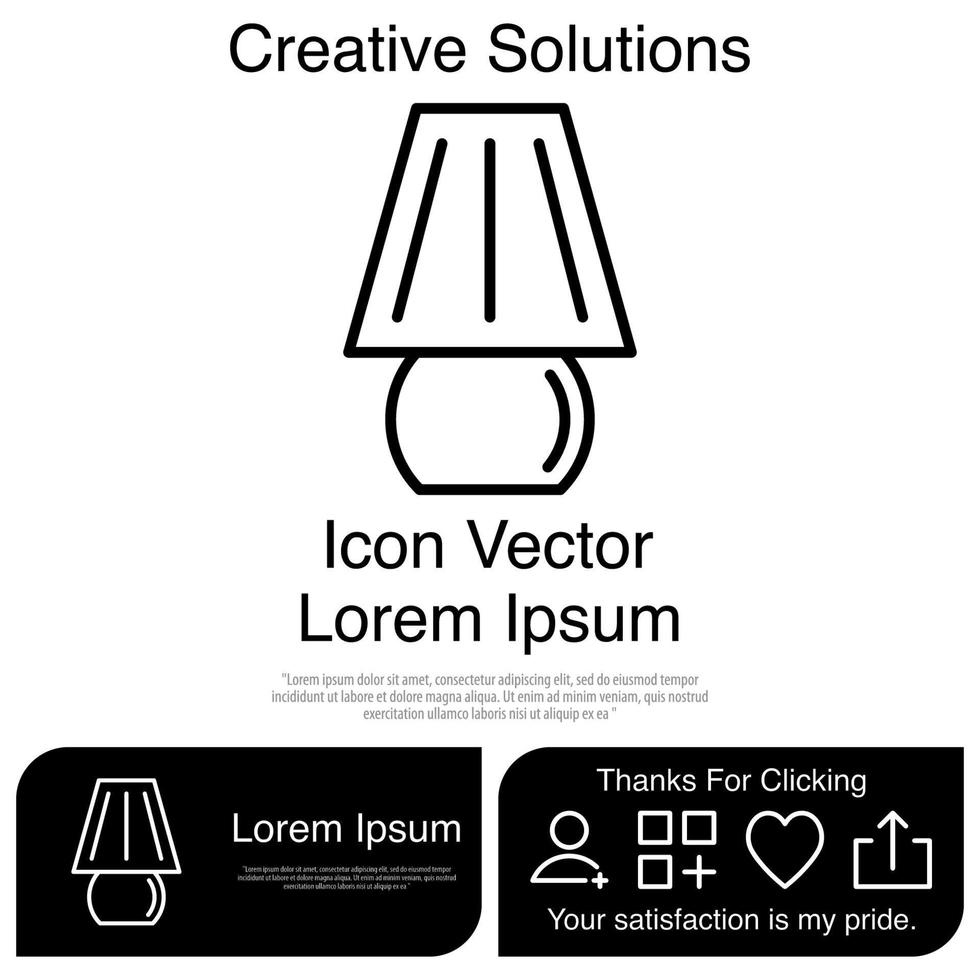 lámpara de mesa icono vectoriales eps 10 vector