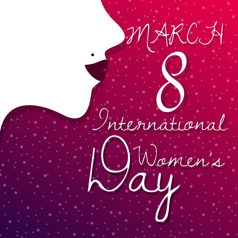 Happy Women's Day Greeting Card with Female Face vector