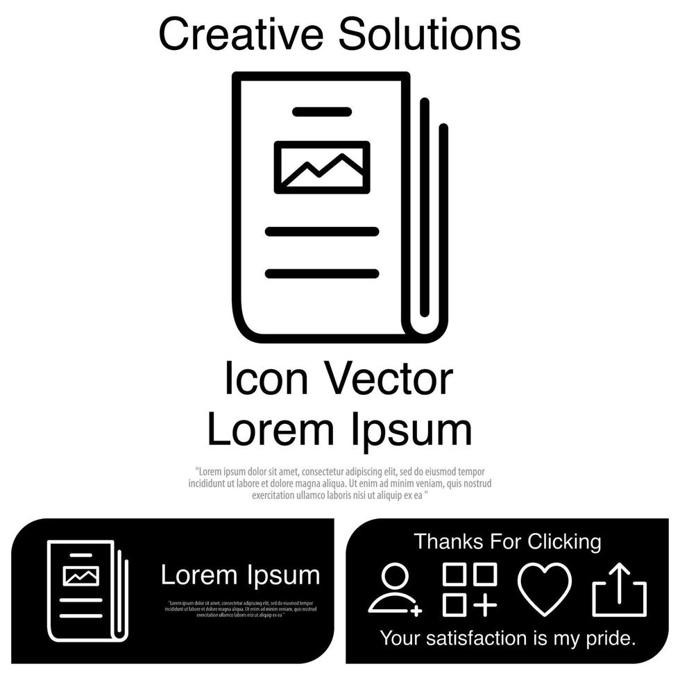 periódico, icono, vector, eps, 10 vector