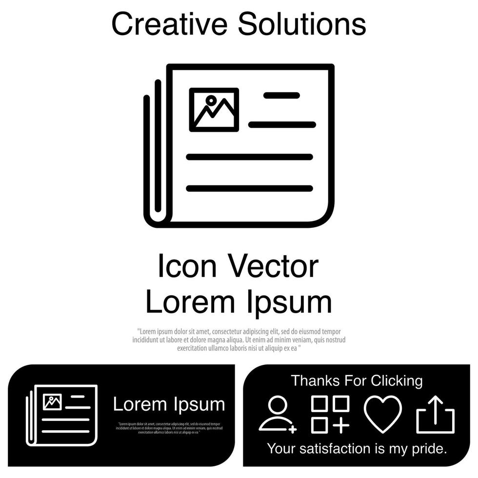 periódico, icono, vector, eps, 10 vector