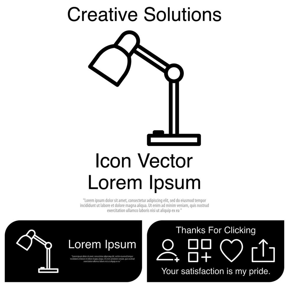 lámpara de mesa icono vectoriales eps 10 vector