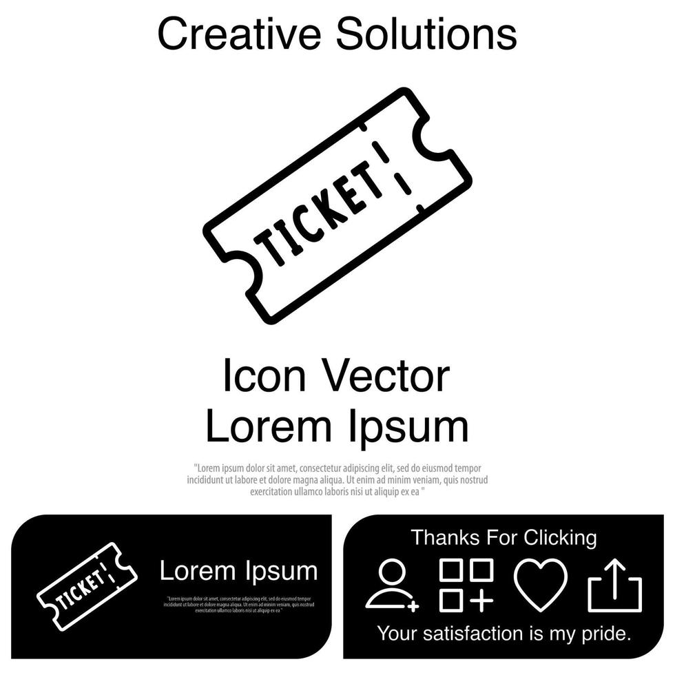 Ticket Icon Vector EPS 10