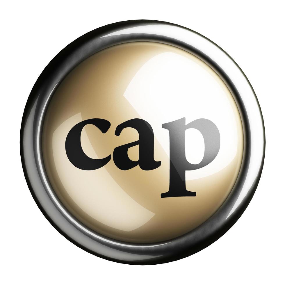 cap word on isolated button photo